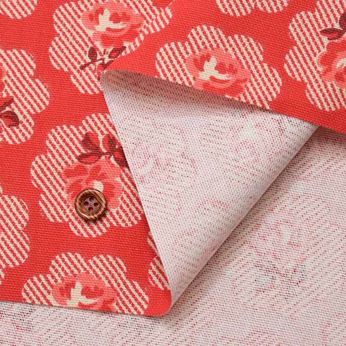 Cotton Light Canvas Fabric <Freston Rose Red> by Cath Kidston - nomura tailor