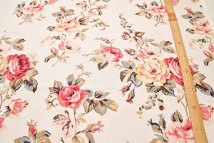 Cotton Light Canvas Fabric  <Garden Rose Multi> by Cath Kidston - nomura tailor