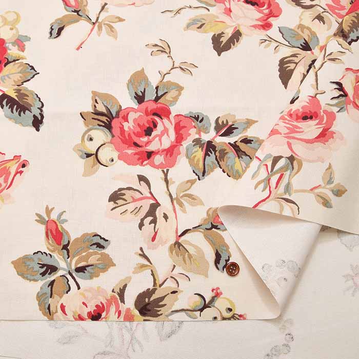 Cotton Light Canvas Fabric  <Garden Rose Multi> by Cath Kidston - nomura tailor