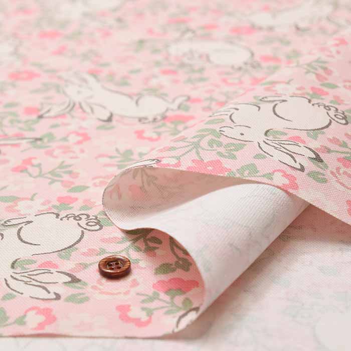 Cotton light canvas fabric <Jumping Bunnies Brush>  by Cath Kidston - nomura tailor