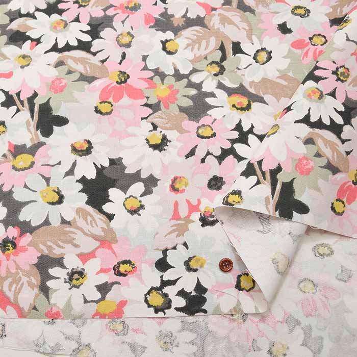 Cotton Light Canvas Fabric <Painted Daisy Multi> by Cath Kidston. - nomura tailor