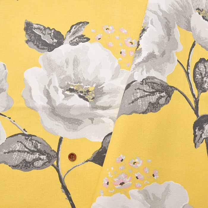 Cotton Light Canvas Fabric <Wild Poppies Citrine> by Cath Kidston. - nomura tailor