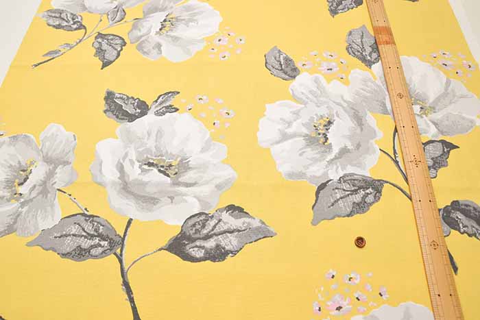 Cotton Light Canvas Fabric <Wild Poppies Citrine> by Cath Kidston. - nomura tailor