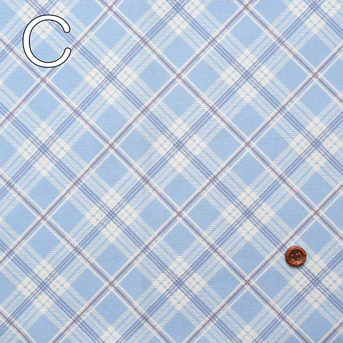 Cotton Ox Printed Fabric Bias Check - nomura tailor