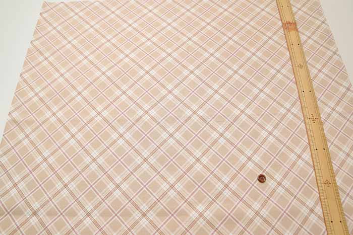 Cotton Ox Printed Fabric Bias Check - nomura tailor