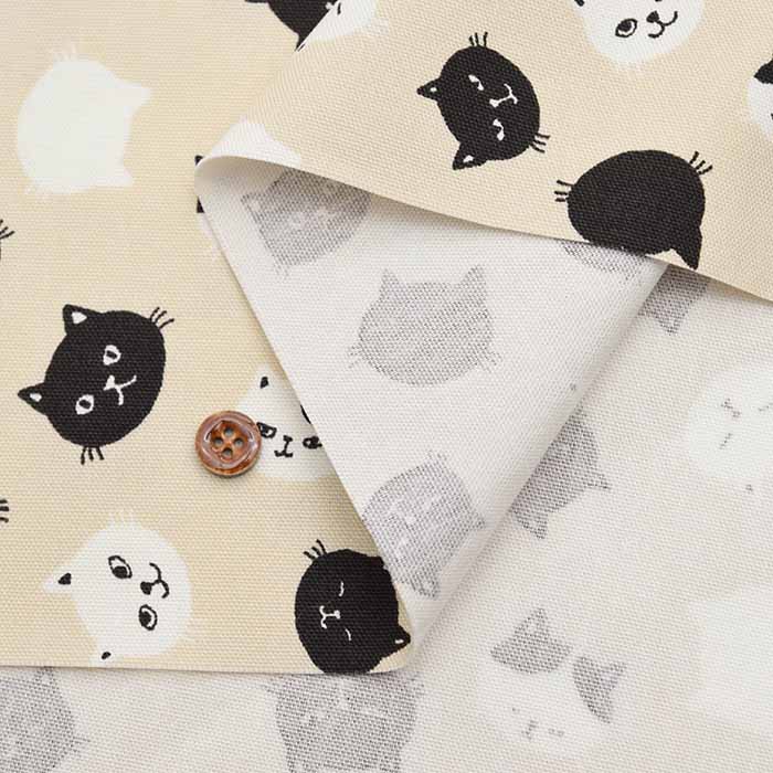 Cotton Ox Printed Fabric Cat Face - nomura tailor