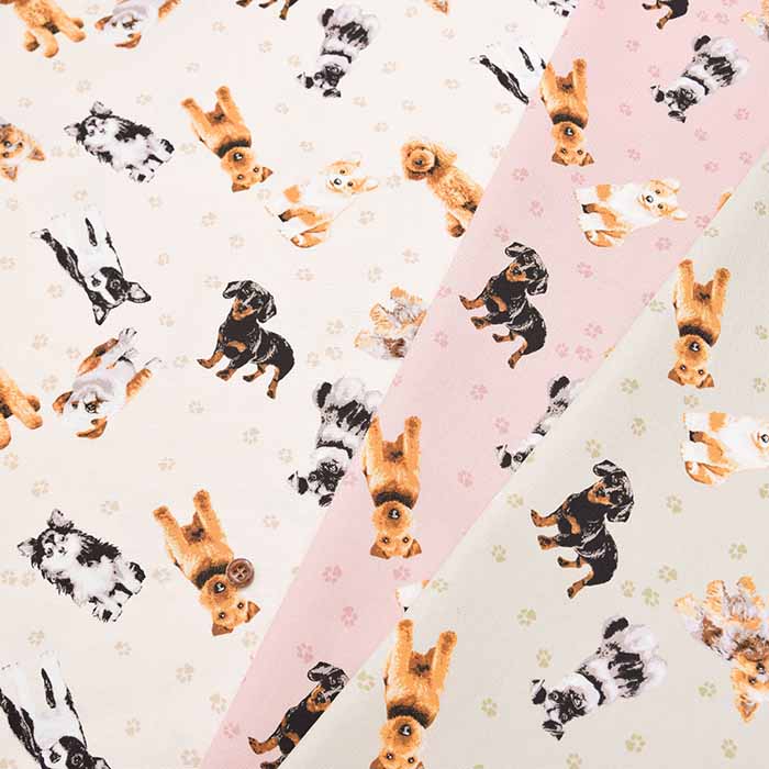 Cotton Ox Printed Fabric - Dog - nomura tailor