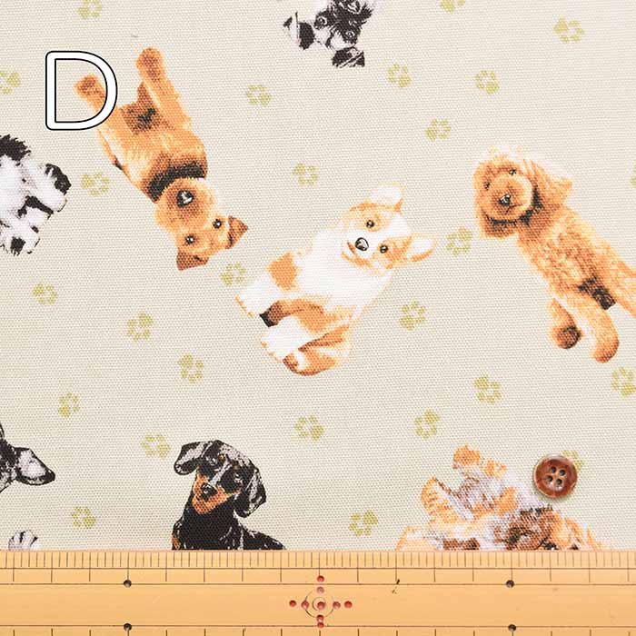 Cotton Ox Printed Fabric - Dog - nomura tailor