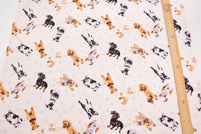 Cotton Ox Printed Fabric - Dog - nomura tailor