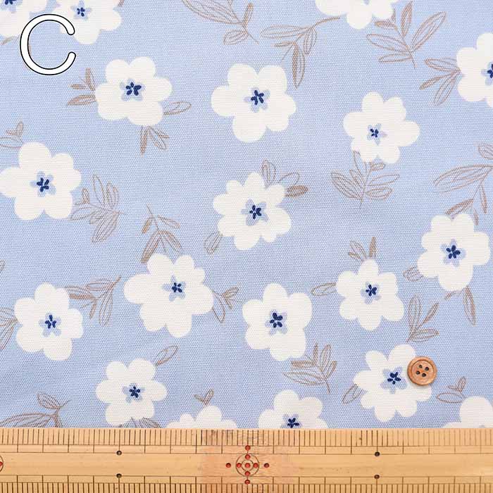 Cotton Ox Printed Fabric Scandinavian Flower - nomura tailor