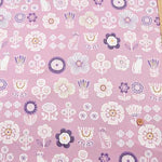 Cotton oxford printed fabric Flower and cat - nomura tailor