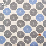 Cotton Ox Printed Fabric Round Flowers - nomura tailor