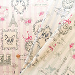 C/L Canvas Printed Fabric - Stripe Eiffel Tower - nomura tailor