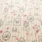 C/L Canvas Printed Fabric - Stripe Eiffel Tower - nomura tailor