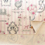 C/L Canvas Printed Fabric - Stripe Eiffel Tower - nomura tailor