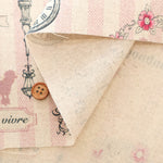 C/L Canvas Printed Fabric - Stripe Eiffel Tower - nomura tailor