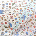Cotton Oxford Printed Fabric - Cafe - nomura tailor