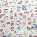 Cotton Oxford Printed Fabric - Cafe - nomura tailor