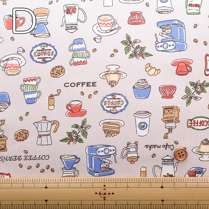 Cotton Oxford Printed Fabric - Cafe - nomura tailor