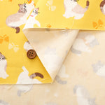 Cotton Oxford Printed Fabric - Floppy Cat - nomura tailor
