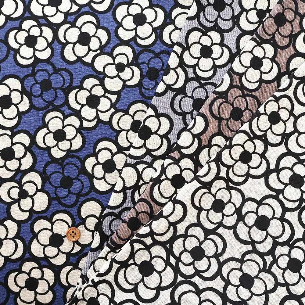 C/L Canvas Printed Fabric - Camellia - nomura tailor