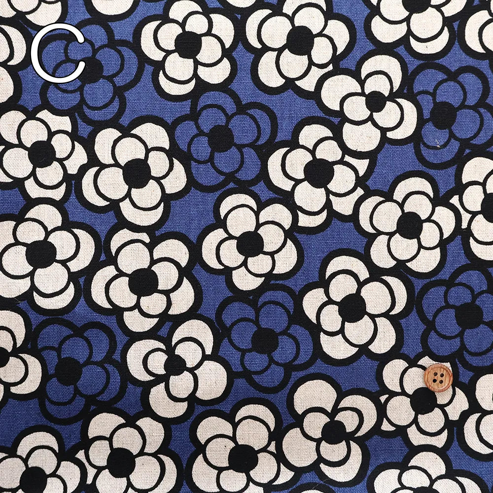 C/L Canvas Printed Fabric - Camellia - nomura tailor