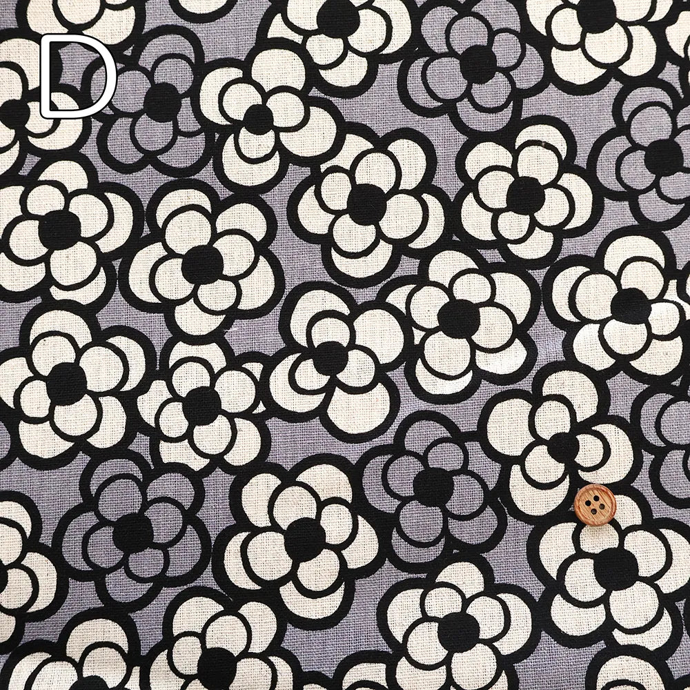 C/L Canvas Printed Fabric - Camellia - nomura tailor