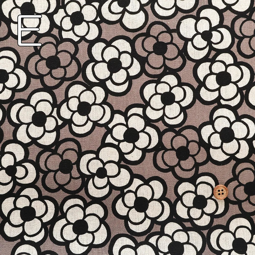 C/L Canvas Printed Fabric - Camellia - nomura tailor