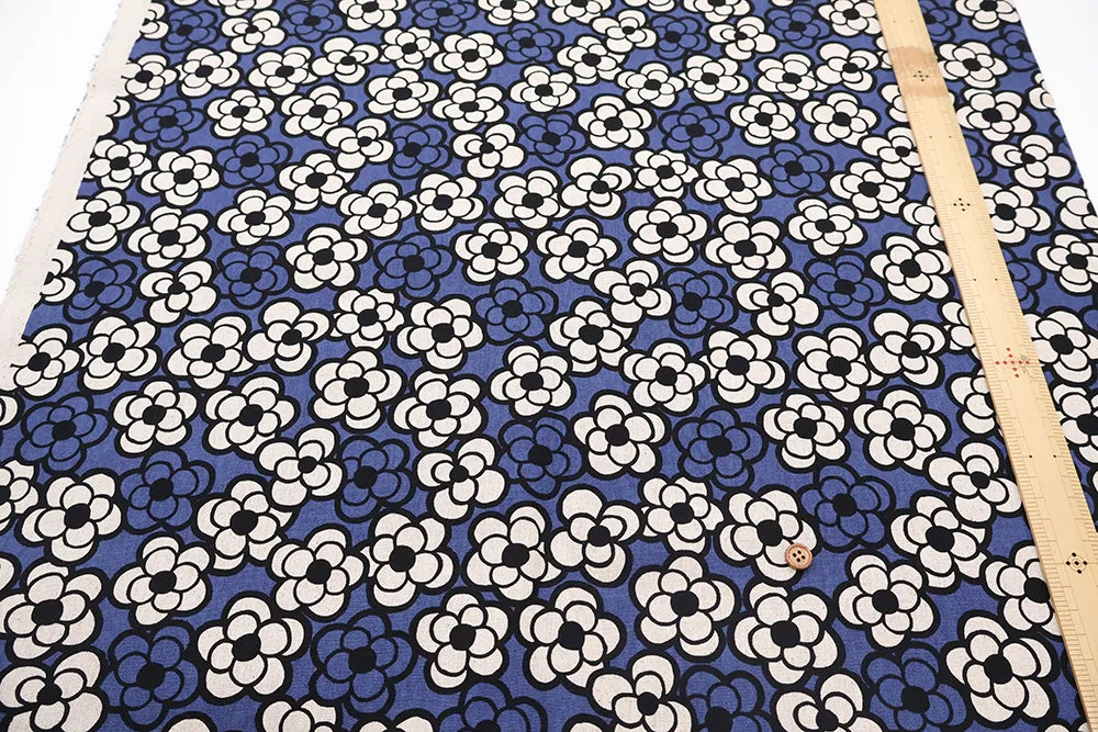 C/L Canvas Printed Fabric - Camellia - nomura tailor