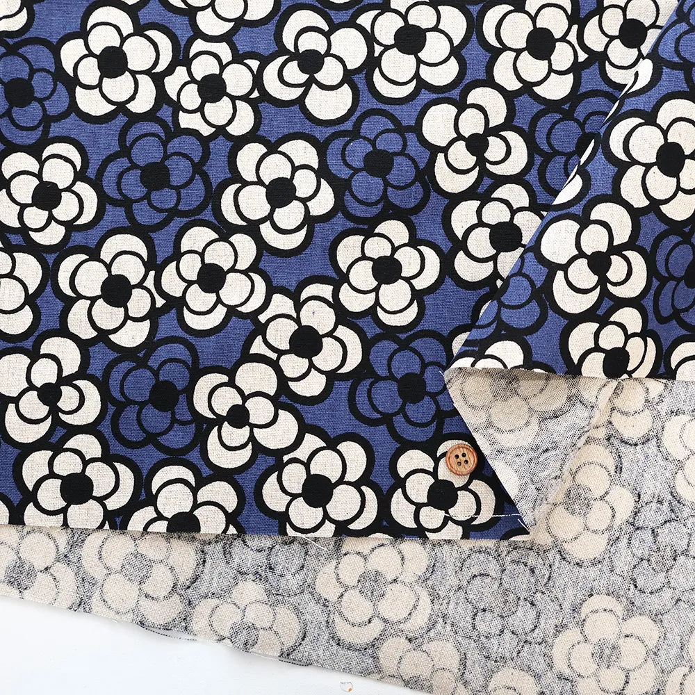 C/L Canvas Printed Fabric - Camellia - nomura tailor
