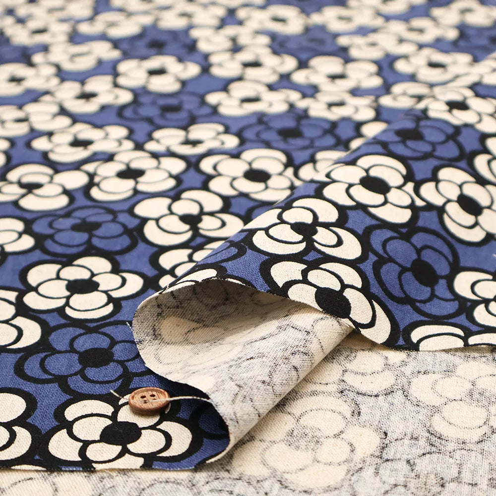 C/L Canvas Printed Fabric - Camellia - nomura tailor