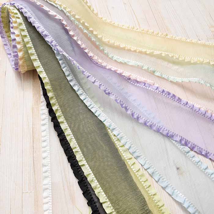 MOKUBA frill organdy ribbon about 37mm width - nomura tailor