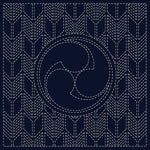 Embroidery Fabric SASHIKO CLOTH <MITSU-DOMOE > - nomura tailor
