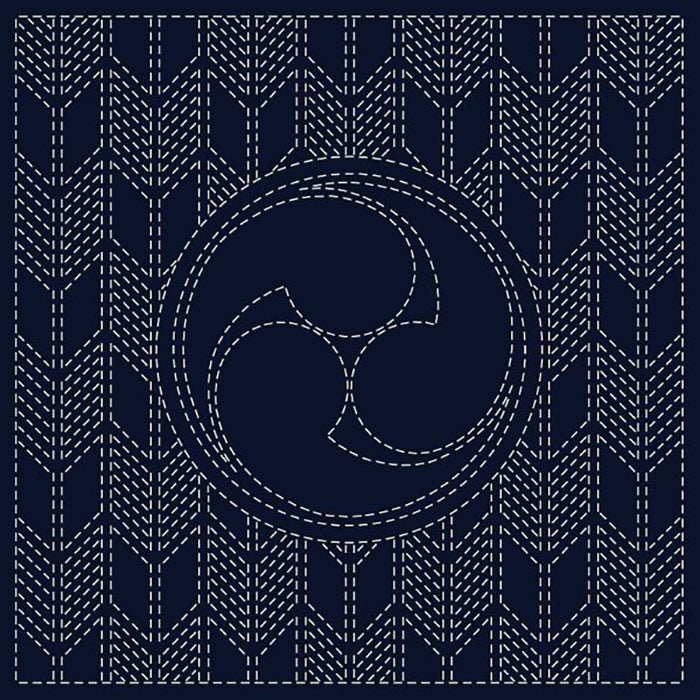 Embroidery Fabric SASHIKO CLOTH <MITSU-DOMOE > - nomura tailor