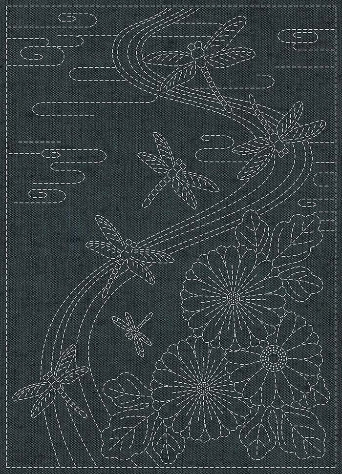 SASHIKO CLOTH "Twilight Dragonfly" - nomura tailor