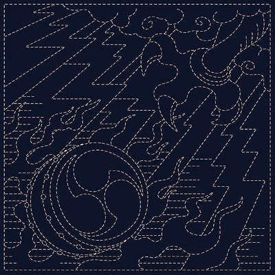 Embroidery Fabric SASHIKO CLOTH <ONI-FUDA > - nomura tailor