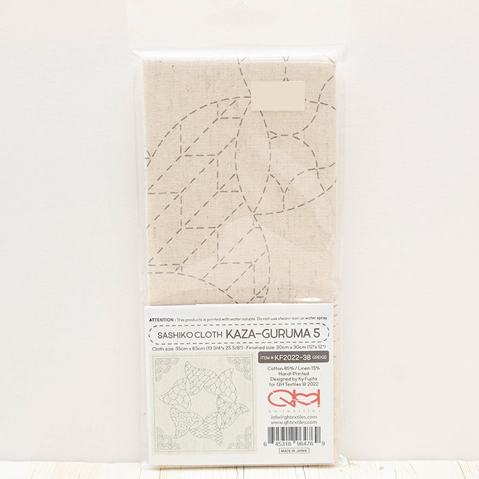 Embroidery Fabric SASHIKO CLOTH <KAZA-GURUMA5 > - nomura tailor