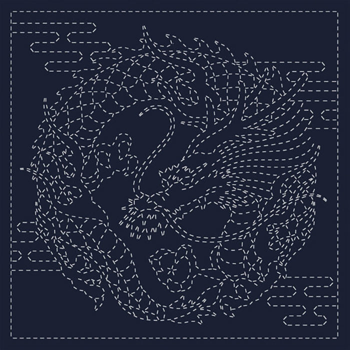 Embroidery Fabric SASHIKO CLOTH <DRAGON CREST > - nomura tailor