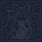 Embroidery Fabric SASHIKO CLOTH <MANEKI -NEKO > - nomura tailor