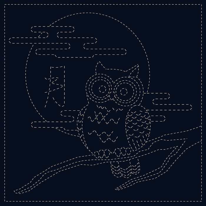 Embroidery cloth "Sashiko Cloth" SASHIKO CLOTH “OWL” - nomura tailor