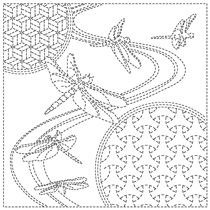 Embroidery Fabric SASHIKO CLOTH <DRAGON FLY> - nomura tailor