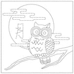 Embroidery cloth "Sashiko Cloth" SASHIKO CLOTH “OWL” - nomura tailor