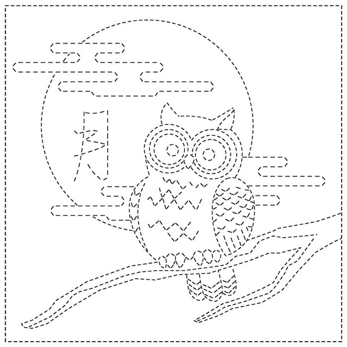 Embroidery cloth "Sashiko Cloth" SASHIKO CLOTH “OWL” - nomura tailor