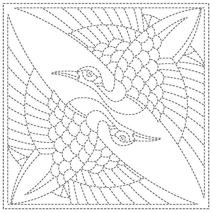 Embroidery cloth "Sashiko Cloth"SASHIKO CLOTH “TWO CRANES” - nomura tailor