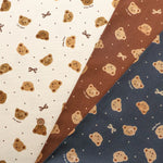 Cotton Oxford Printed Fabric - Bear - nomura tailor