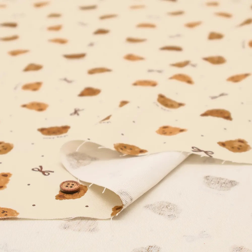 Cotton Oxford Printed Fabric - Bear - nomura tailor