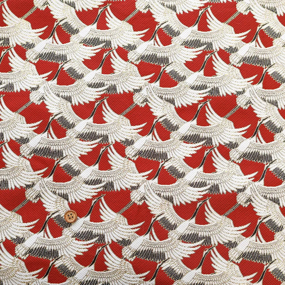 Gold Brocade (Kinran) - Flock of Cranes Pattern - nomura tailor
