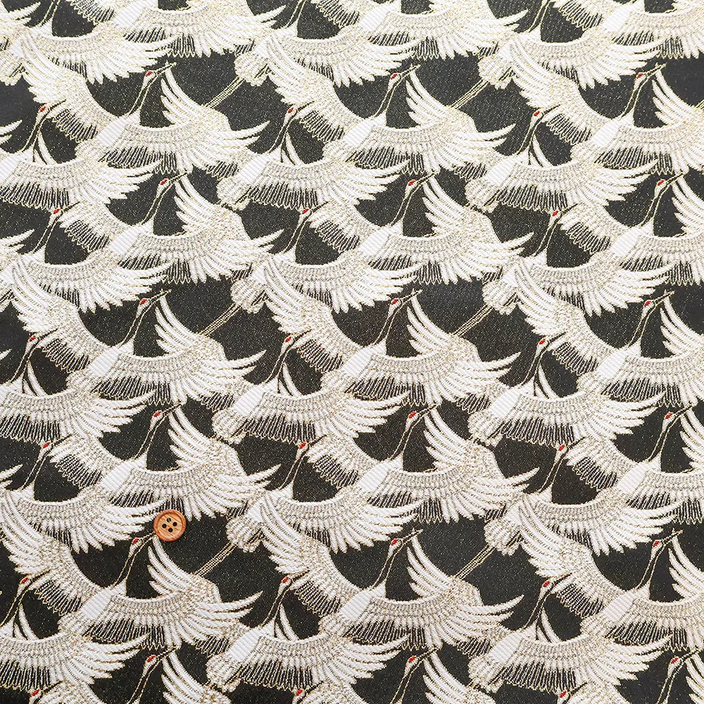 Gold Brocade (Kinran) - Flock of Cranes Pattern - nomura tailor