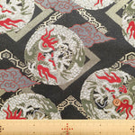 Gold Brocade (Kinran) - Dragon Medallion in Cloud Diamond Pattern - nomura tailor