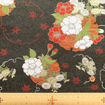 Gold Brocade (Kinran) - Seasonal Flowers in Snow Ring Pattern - nomura tailor